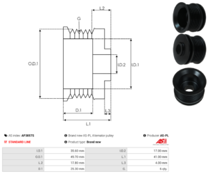 Poulie alternateur AP3057S