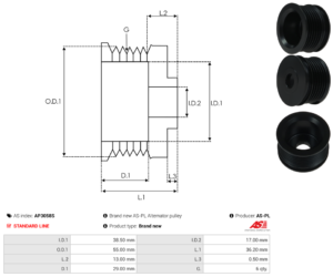 Poulie alternateur AP3058S