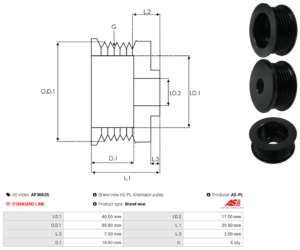 Poulie alternateur AP3063S