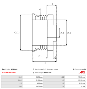 Poulie alternateur AP3066S