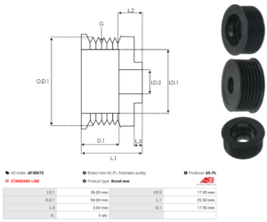 Poulie alternateur AP3067S