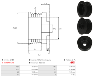 Poulie alternateur AP4001