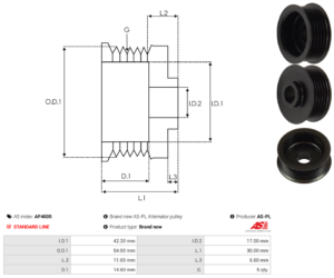 Poulie alternateur AP4005