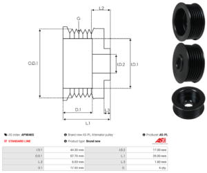 Poulie alternateur AP9046S