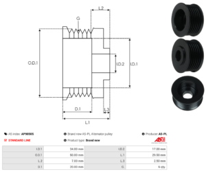 Poulie alternateur AP9050S