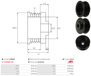 Poulie alternateur AP9052S