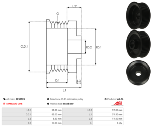Poulie alternateur AP5052S