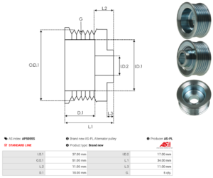 Poulie alternateur AP5055S