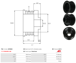 Poulie alternateur AP5056S