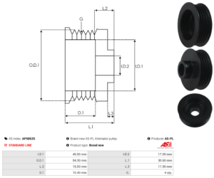 Poulie alternateur AP5063S
