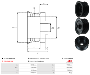 Poulie alternateur AP5073S