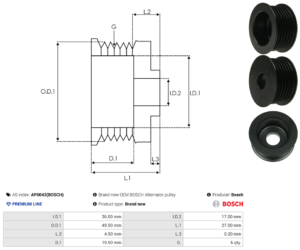 Poulie alternateur AP0043(BOSCH)