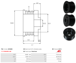 Poulie alternateur AP4028S