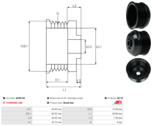 Poulie alternateur AP5013S