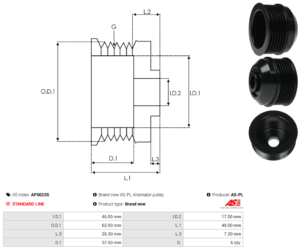 Poulie alternateur AP5023S