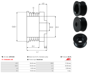 Poulie alternateur AP0132S