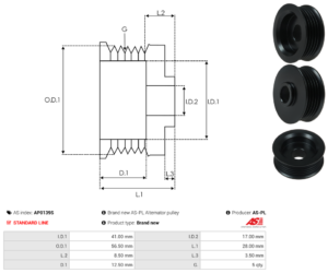 Poulie alternateur AP0139S
