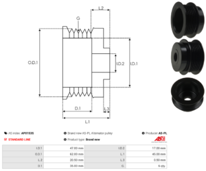 Poulie alternateur AP0153S