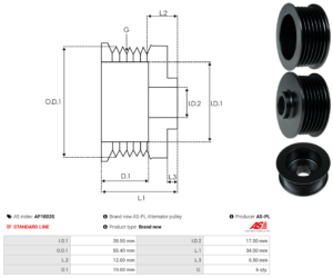 Poulie alternateur AP1003S