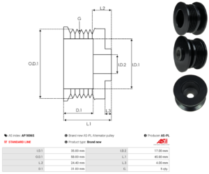 Poulie alternateur AP1006S