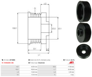 Poulie alternateur AP1008S