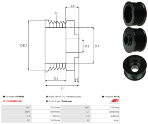 Poulie alternateur AP1009S