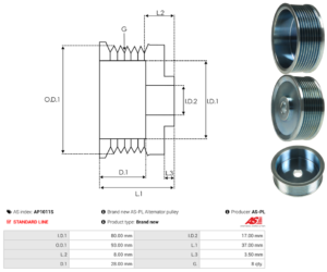 Poulie alternateur AP1011S