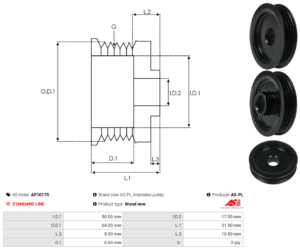 Poulie alternateur AP1017S