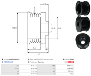 Poulie alternateur AP0065(BOSCH)