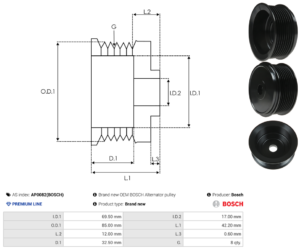 Poulie alternateur AP0082(BOSCH)