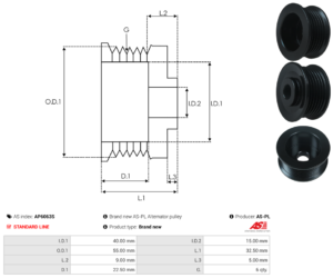 Poulie alternateur AP6063S