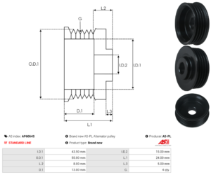 Poulie alternateur AP6064S