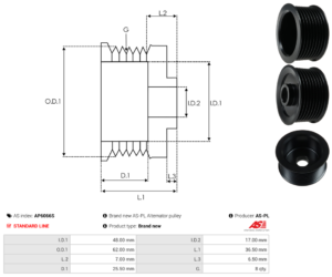 Poulie alternateur AP6066S