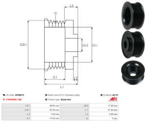 Poulie alternateur AP6067S