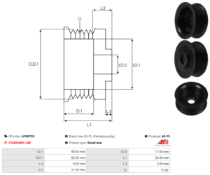 Poulie alternateur AP6073S