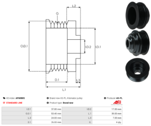 Poulie alternateur AP6080S