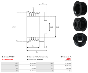 Poulie alternateur AP6081S