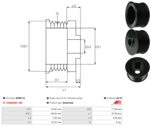 Poulie alternateur AP9011S