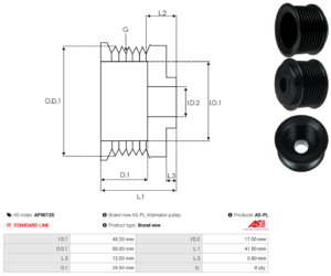 Poulie alternateur AP9013S