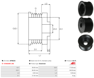 Poulie alternateur AP9022S