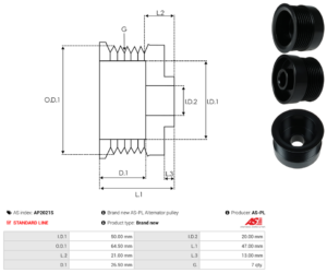 Poulie alternateur AP2021S