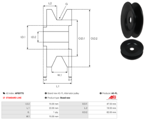 Poulie alternateur AP5077S