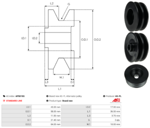 Poulie alternateur AP5015S