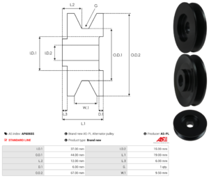 Poulie alternateur AP6065S