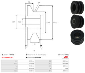 Poulie alternateur AP6072S