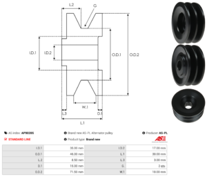 Poulie alternateur AP9020S