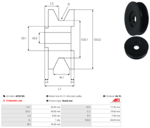 Poulie alternateur AP2019S