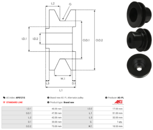 Poulie alternateur AP0121S