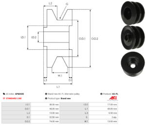 Poulie alternateur AP6043S