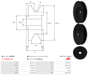 Poulie alternateur AP3059S